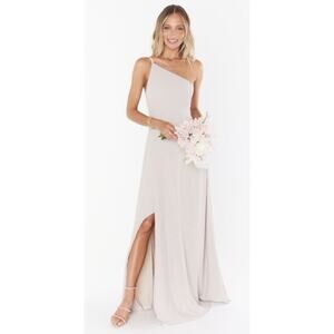 Show me your MuMu Womens Large shannon one shoulder maxi wedding cocktail dress